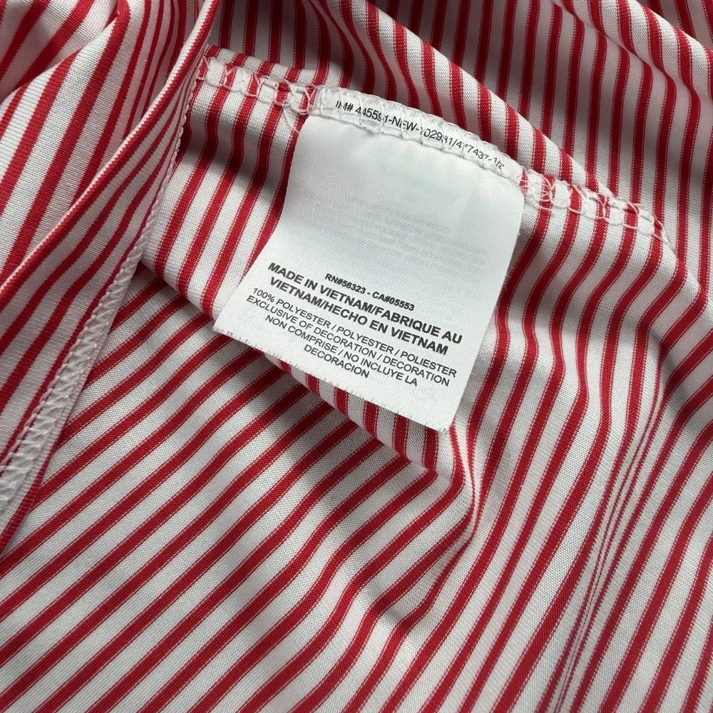 Nike Golf Dri-Fit Polo Shirt Mens XL Red White Striped Swoosh Athletic